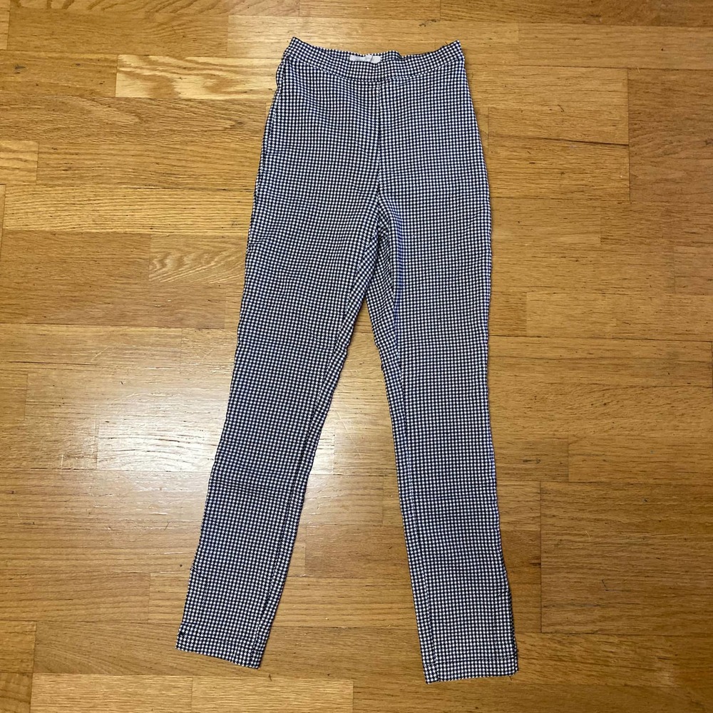 Urban Outfitters Houndstooth Stretchy High Waist Side Zip Pants